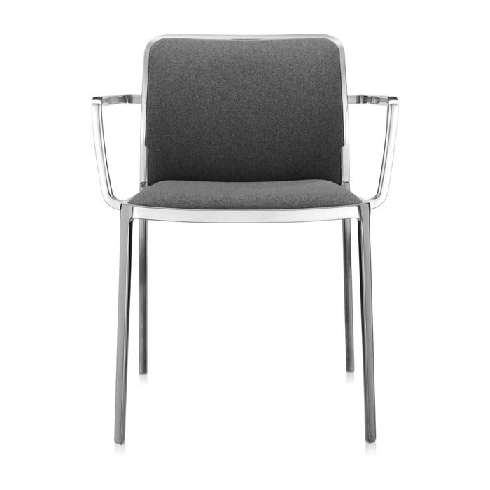 Стул Audrey Soft серого цвета с подлокотниками - купить Обеденные стулья по цене 86596.0