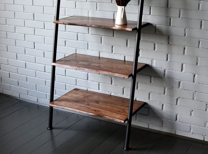 Стеллаж Ladder черно-коричневого цвета - лучшие Стеллажи в INMYROOM