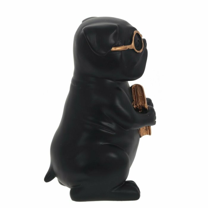 Фигурка декоративная Собака с книгой черного цвета - лучшие Фигуры и статуэтки в INMYROOM