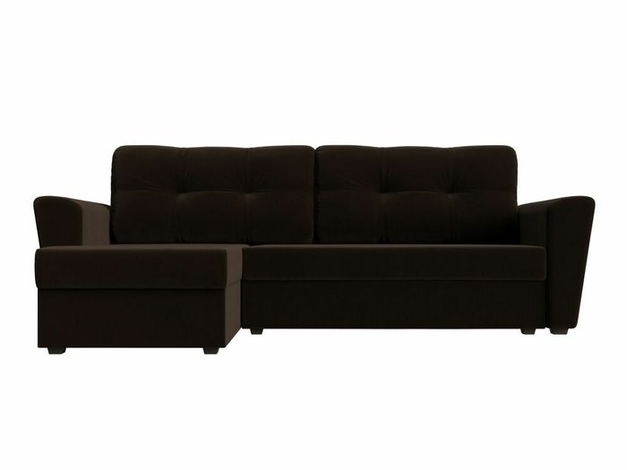 Угловой диван-кровать Амстердам лайт коричневого цвета левый угол - купить Угловые диваны по цене 27999.0