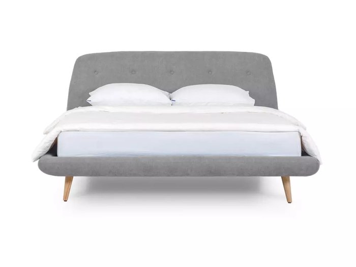 Кровать Loa 160х200 серого цвета без подъемного механизма - купить Кровати для спальни по цене 59940.0