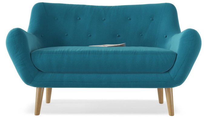 Диван прямой Элефант Azur голубого цвета - купить Прямые диваны по цене 22241.0