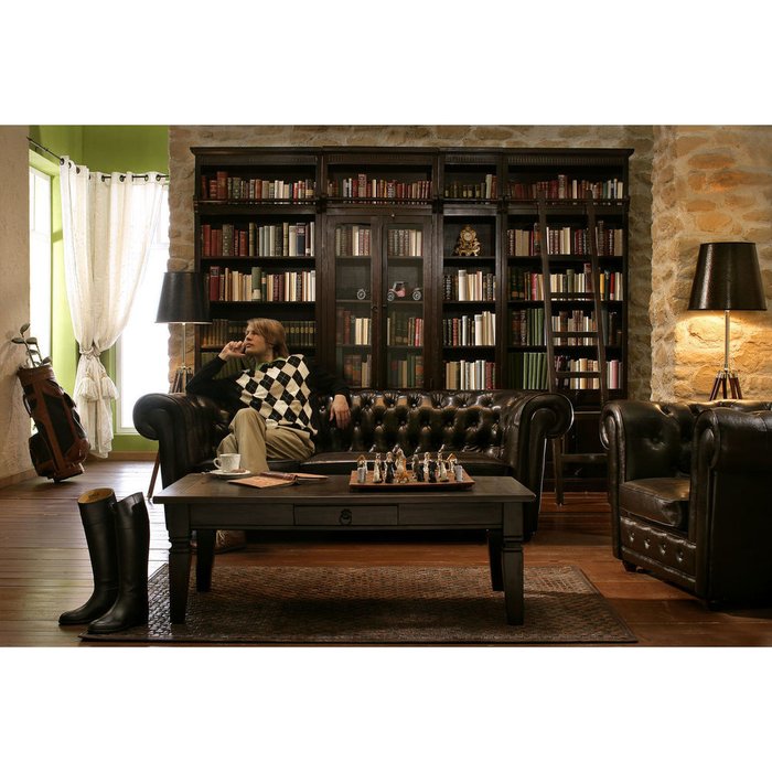Диван Oxford темно-коричневого цвета - купить Прямые диваны по цене 108864.0
