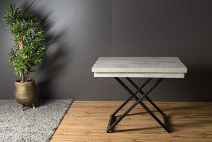 Стол-трансформер Cross цвета бетон - лучшие Обеденные столы в INMYROOM