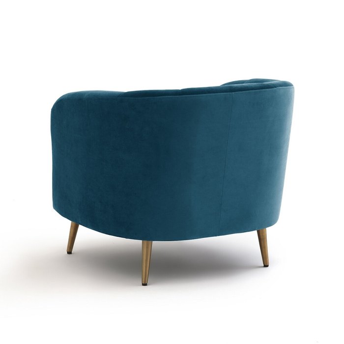 Кресло велюровое Leone синего цвета - лучшие Интерьерные кресла в INMYROOM