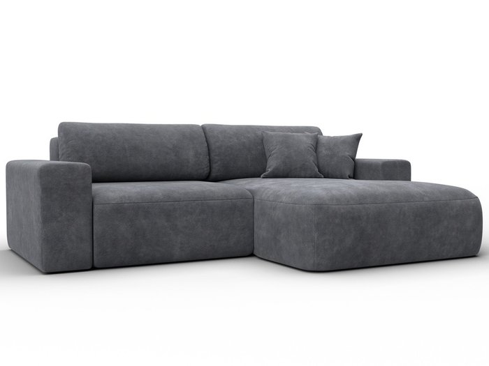 Угловой диван-кровать Лига-036 Классик в обивке из велюра темно-серого цвета правый - купить Угловые диваны по цене 101990 Угловой диван-кровать Лига-036 Классик в обивке из велюра темно-серого цвета правый - купить Угловые диваны по цене 101990