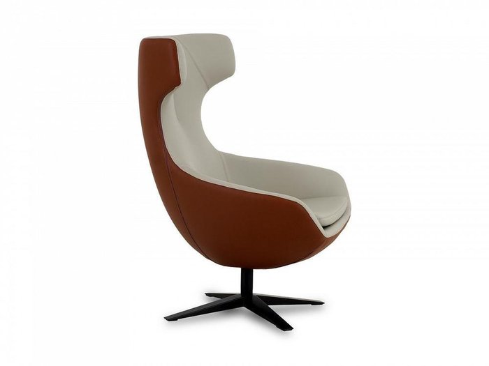 Кресло Carruzo бело-коричневого цвета - лучшие Интерьерные кресла в INMYROOM