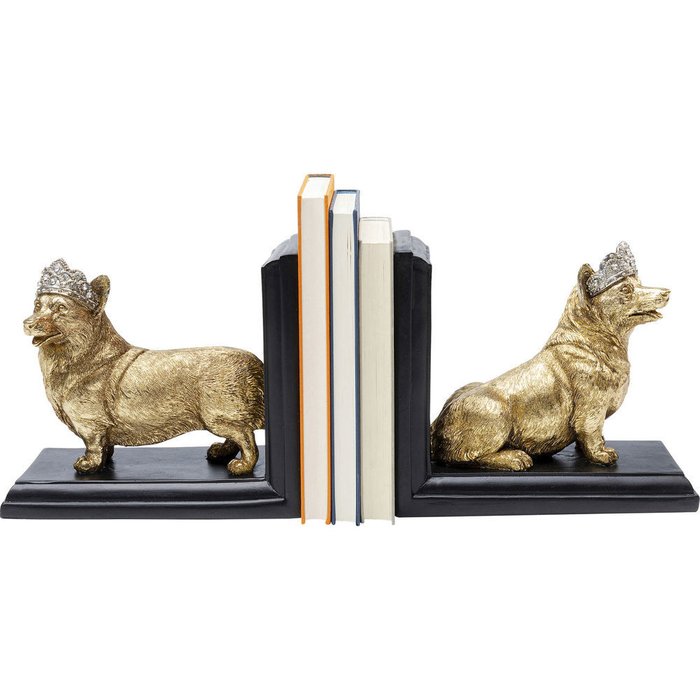 Книгодержатель Corgi черно-золотого цвета - купить Фигуры и статуэтки по цене 15110.0
