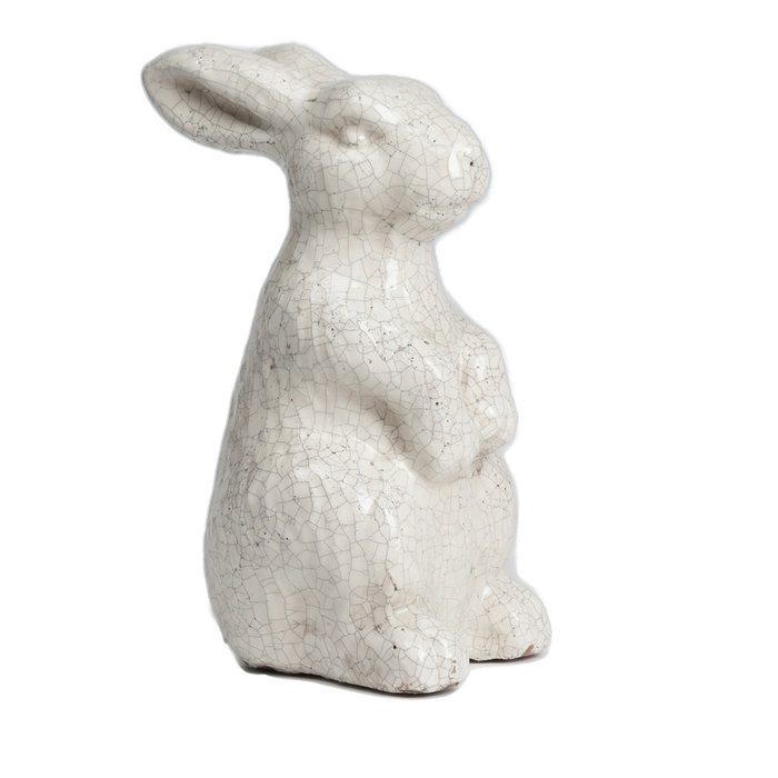 Бежевая декоративная керамическая статуэтка Rabbit