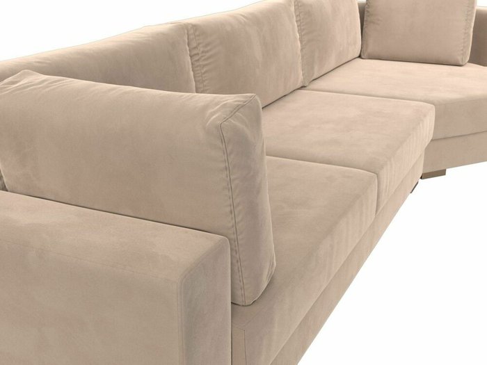 Угловой диван-кровать Лига 026 бежевого цвета правый угол - лучшие Угловые диваны в INMYROOM