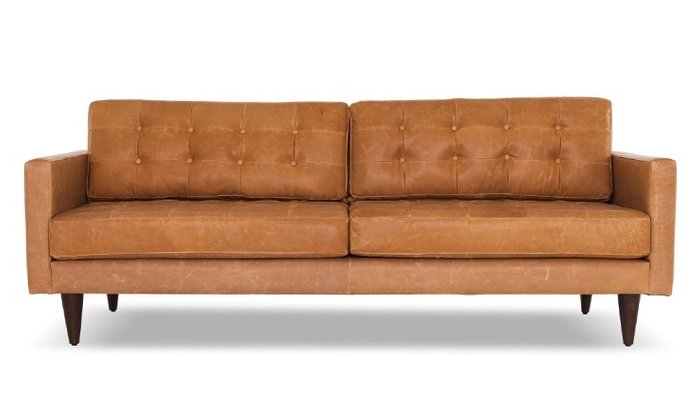 Прямой диван из премиальной кожи