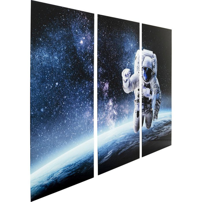 Набор из трех картин Man in the Sky черно-синего цвета - купить Принты по цене 142420.0