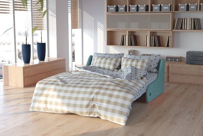 Диван-кровать Шарлот S темно-бирюзового цвета - лучшие Прямые диваны в INMYROOM