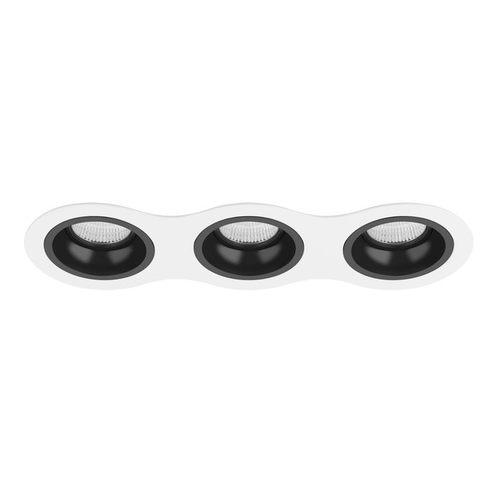 Набор из трех светильников и рамки Domino M черно-белого цвета - лучшие Встраиваемые споты в INMYROOM
