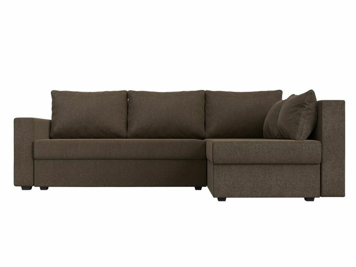 Угловой диван-кровать Мансберг коричневого цвета правый угол - купить Угловые диваны по цене 41999.0