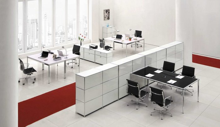 Стол SmartModule стеклянная столешница 160 cm - купить Офисные столы по цене 78000.0