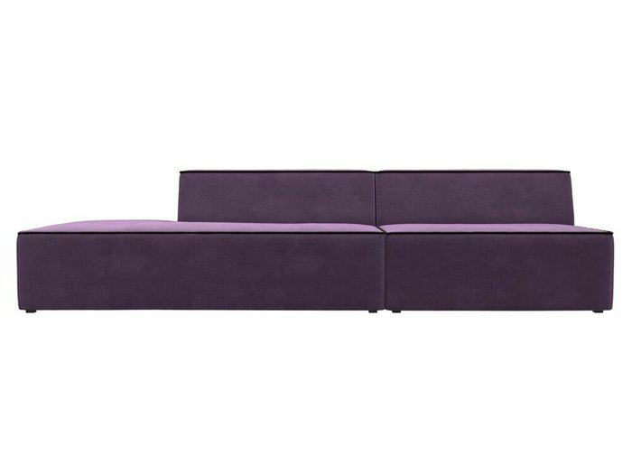 Прямой модульный диван Монс Модерн сиреневого цвета с коричневым кантом левый - купить Прямые диваны по цене 49999.0