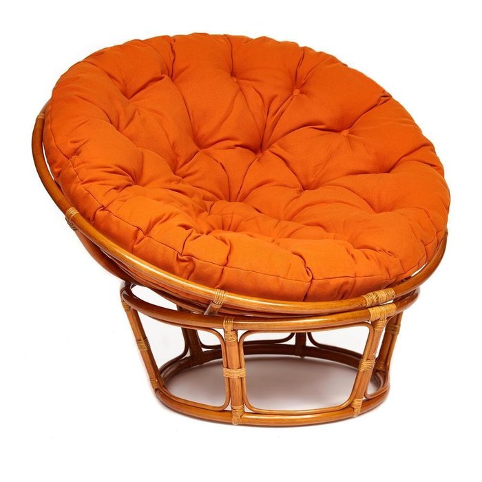 Кресло Papasan бежево-оранжевого цвета
