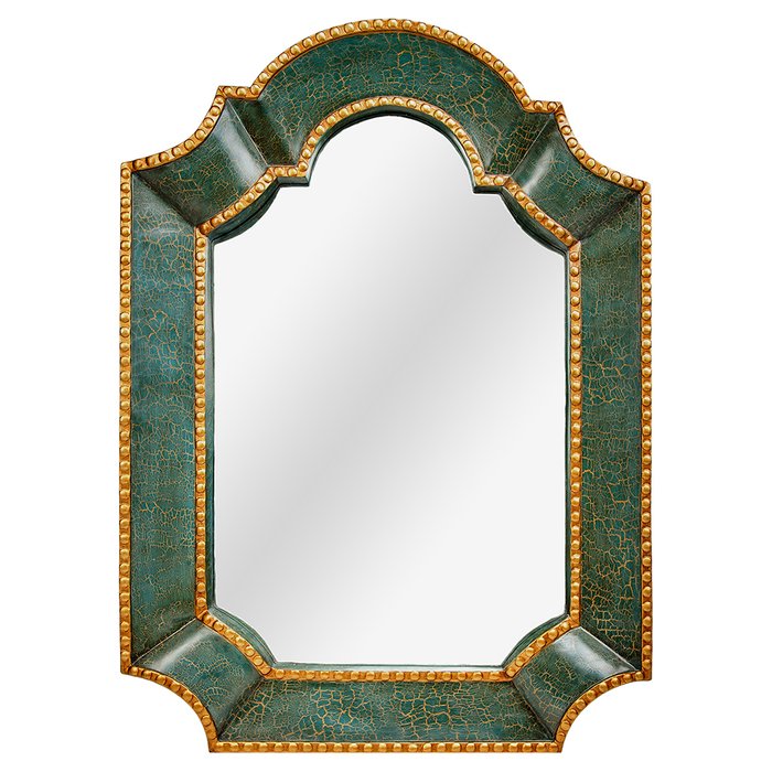 Настенное зеркало Туркуаз Гранд в раме изумрудного цвета 