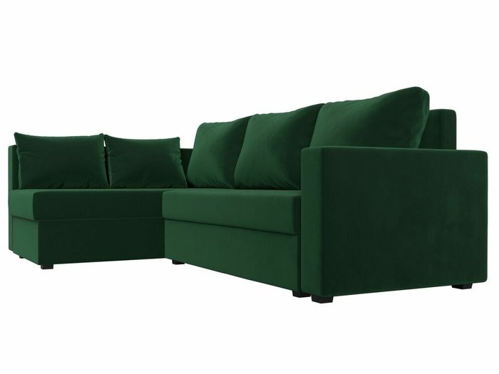 Угловой диван-кровать Мансберг зеленого цвета левый угол - лучшие Угловые диваны в INMYROOM