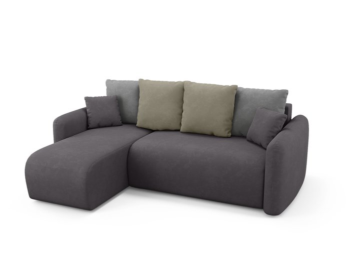 Угловой диван-кровать левый Arti темно-серого цвета - купить Угловые диваны по цене 77100.0