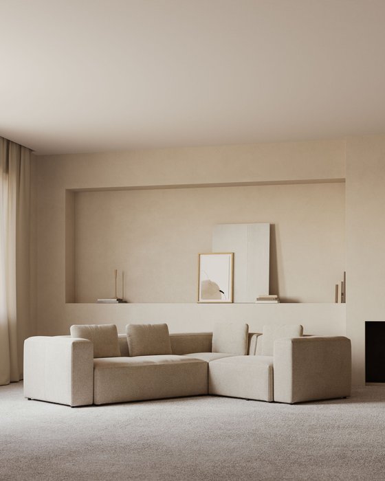 Угловой диван Blok 290х230 бежевого цвета - купить Угловые диваны по цене 517990.0