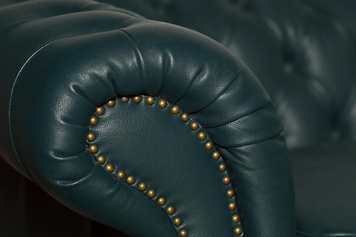 Диван кожаный двухместный зеленый - купить Прямые диваны по цене 37200.0