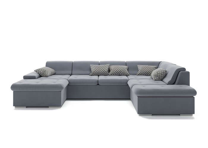 Угловой диван-кровать Денвер U серого цвета