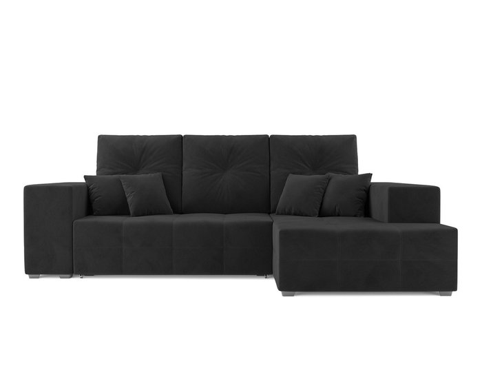 Угловой диван-кровать Монреаль черного цвета правый угол - купить Угловые диваны по цене 39990.0