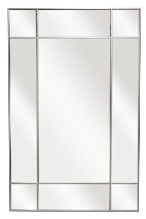 Настенное зеркало в металлической раме цвет хром