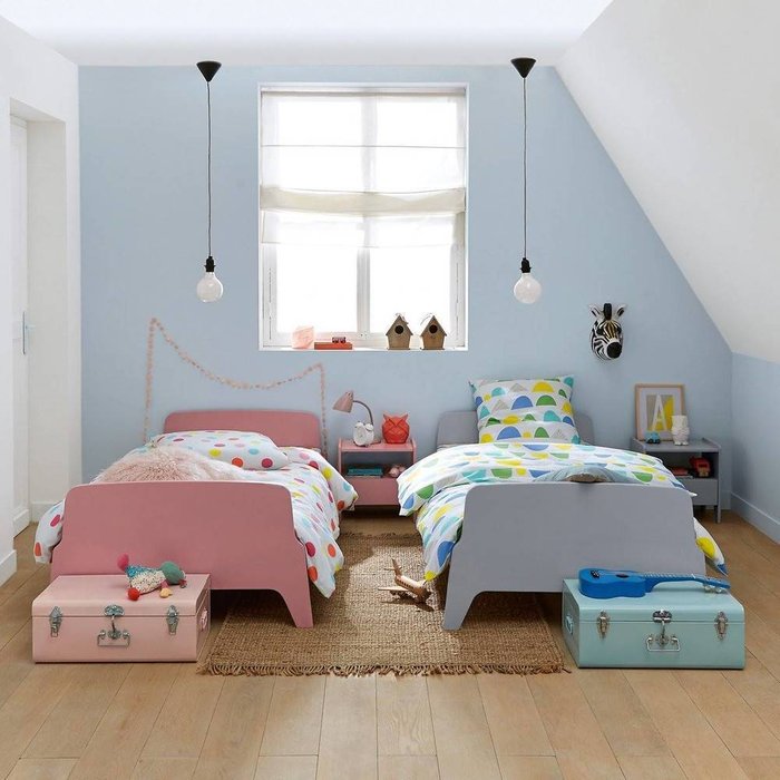 Кровать в винтажном стиле Adil 90х190 серо-зеленого цвета - купить Одноярусные кроватки по цене 16516.0