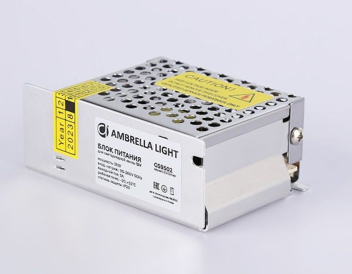 Блок питания Ambrella Light LED Driver 12V 36Вт AC90-260 3A IP20 GS9502 - лучшие Блоки питания (трансформаторы) для светодиодных лент в INMYROOM Блок питания Ambrella Light LED Driver 12V 36Вт AC90-260 3A IP20 GS9502 - лучшие Блоки питания (трансформаторы) для светодиодных лент в INMYROOM