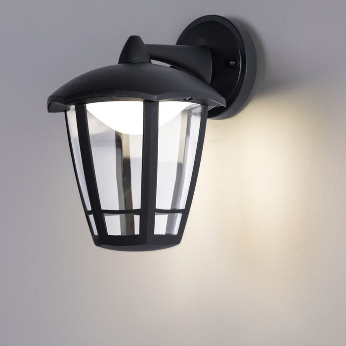 Уличный настенный светильник Enif черного цвета - купить Настенные уличные светильники по цене 680.0
