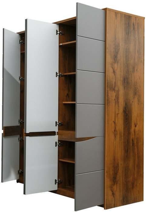 Шкаф для одежды Монако серо-коричневого цвета - купить Шкафы распашные по цене 68500.0