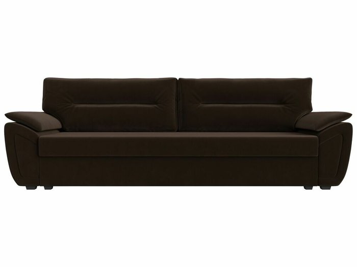 Прямой диван-кровать Нэстор Лайт коричневого цвета - купить Прямые диваны по цене 29999.0
