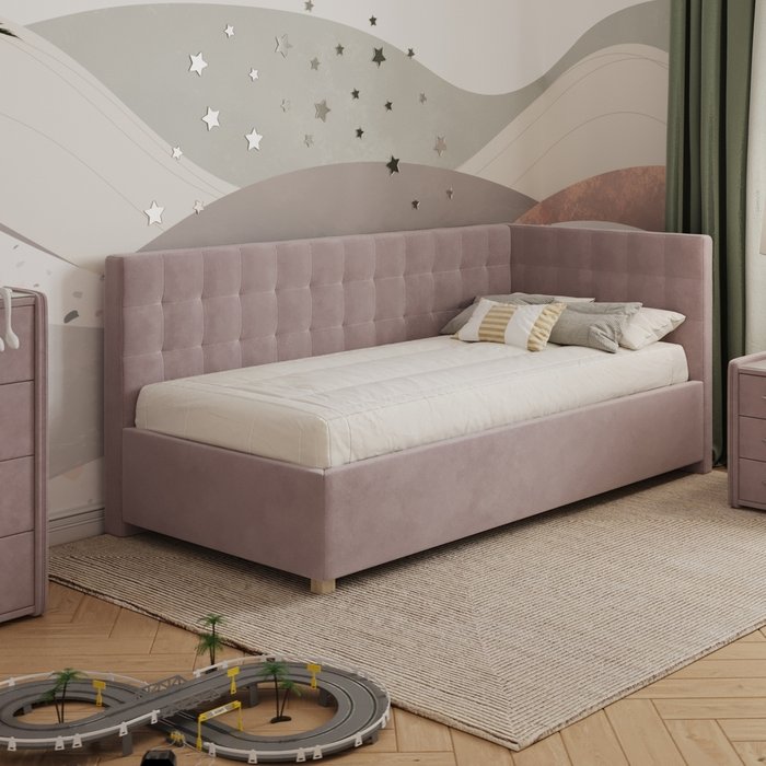 Кровать Версаль 90х200 розового цвета без подъемного механизма - купить Одноярусные кроватки по цене 28088.0
