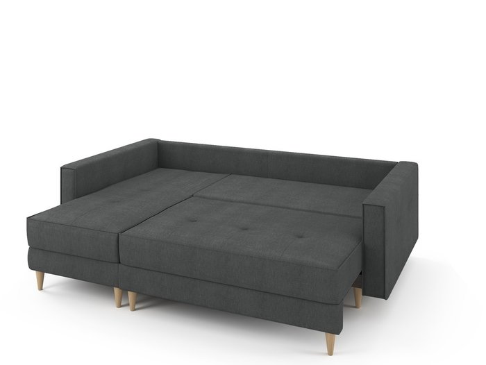 Угловой раскладной диван Отто левый темно-серого цвета - купить Угловые диваны по цене 77700.0