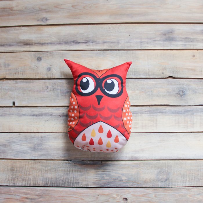 Игрушка-подушка Red Owl из 100% хлопка - лучшие Декоративные подушки в INMYROOM
