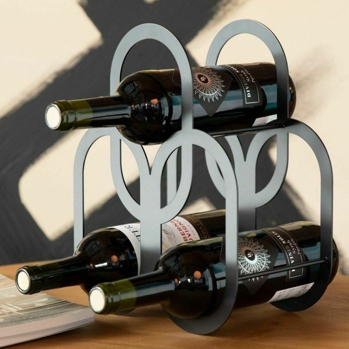 Декоративная подставка для бутылок Wine Enigma черного цвета - купить Аксессуары для кухни по цене 9660.0