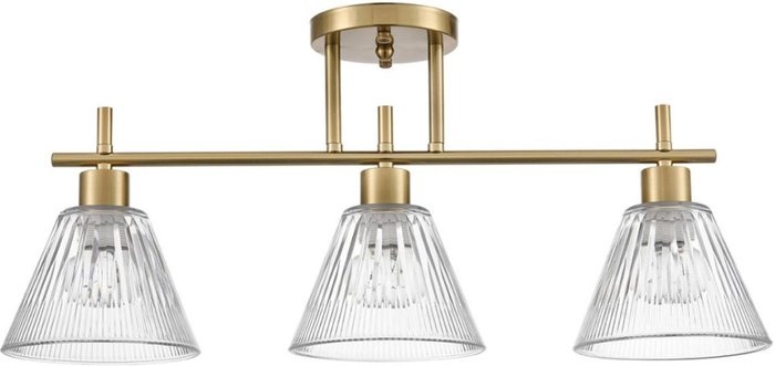 Потолочная люстра на штанге Lumion Vivian 8188/3C латунь/прозрачный, металл/стекло E14 3*40W 220V