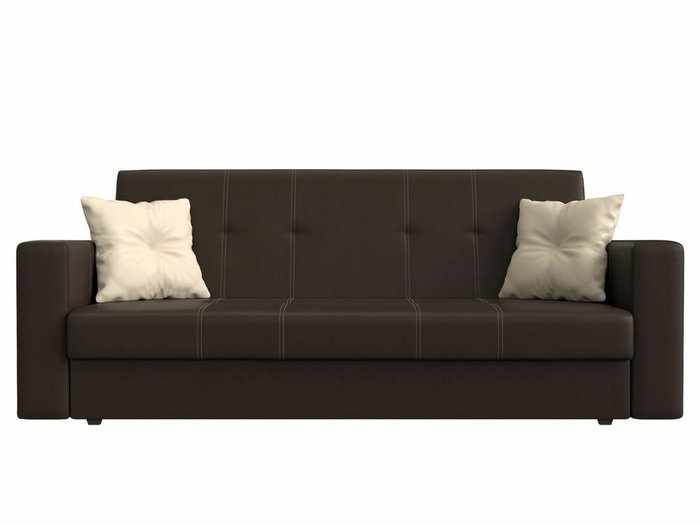 Диван-кровать Лига 016 темно-коричневого цвета (экокожа) - купить Прямые диваны по цене 23999.0