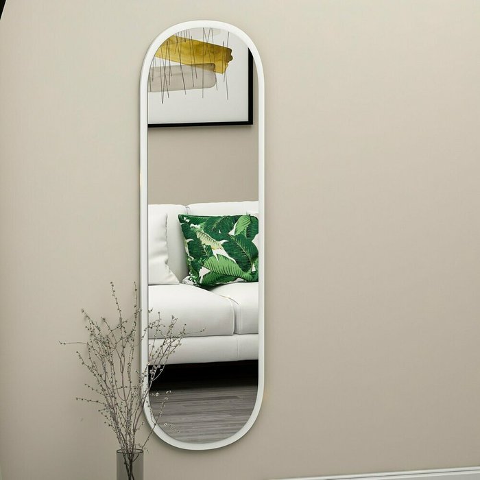Настенное зеркало Decor 40х120 белого цвета - лучшие Настенные зеркала в INMYROOM