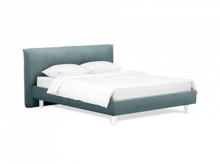 Кровать Queen Anastasia L 160х200 серо-синего цвета - купить Кровати для спальни по цене 46580.0