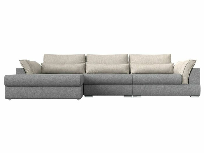 Угловой диван-кровать Пекин Long серо-бежевого цвета угол левый - купить Угловые диваны по цене 111999.0
