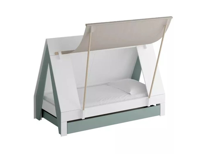Кровать Campi с бирюзовыми вставками - лучшие Одноярусные кроватки в INMYROOM