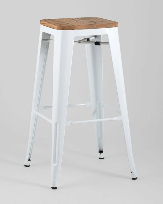 Стул барный Tolix Wood белого цвета - купить Барные стулья по цене 6290.0