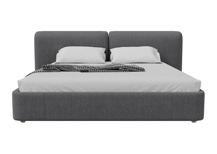 Кровать двуспальная Hub Soft 180х200 серого цвета с подъемным механизмом - купить Кровати для спальни по цене 112965.0