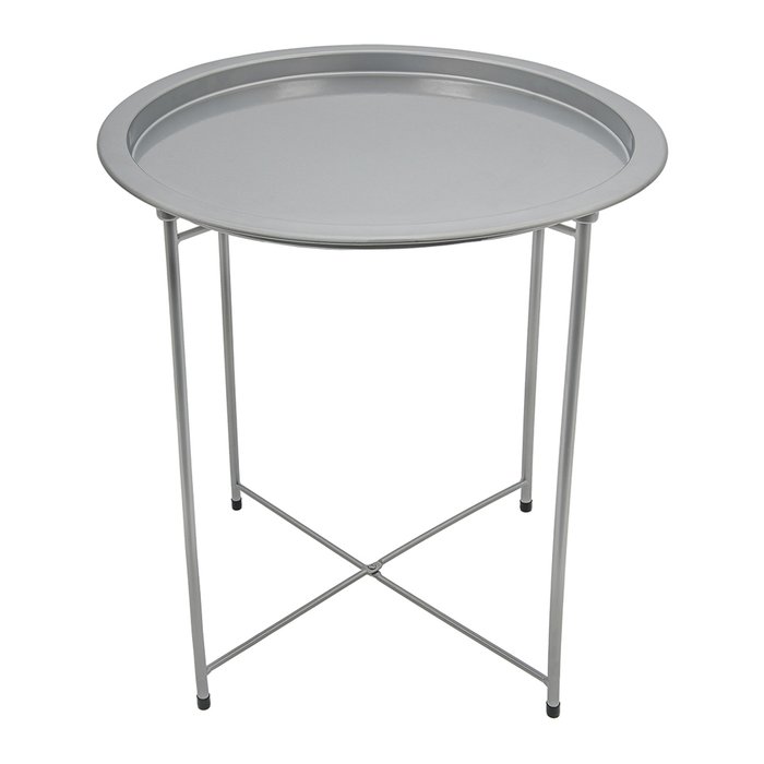 Сервировочный стол складной серебряного цвета