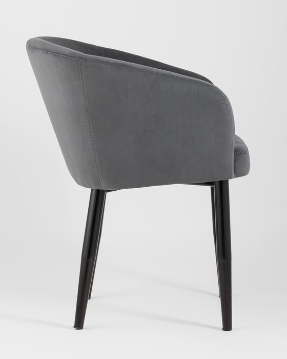 Кресло Ральф велюр тёмно-серого цвета - лучшие Обеденные стулья в INMYROOM