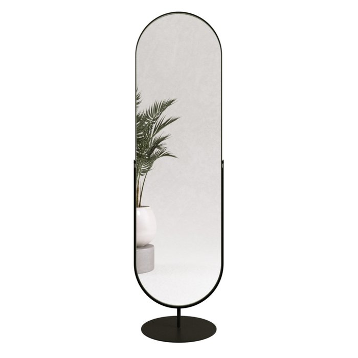 Дизайнерское напольное зеркало в полный рост Ozevis в металлической раме черного цвета - купить Напольные зеркала по цене 34900.0